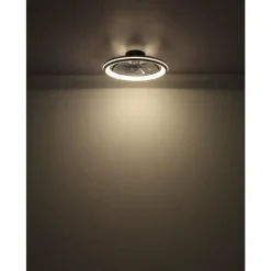 Celeste Ventilateur de plafond lumineux Luminaires Globo Lighting LED Noir, 1 lumière, Télécommandes