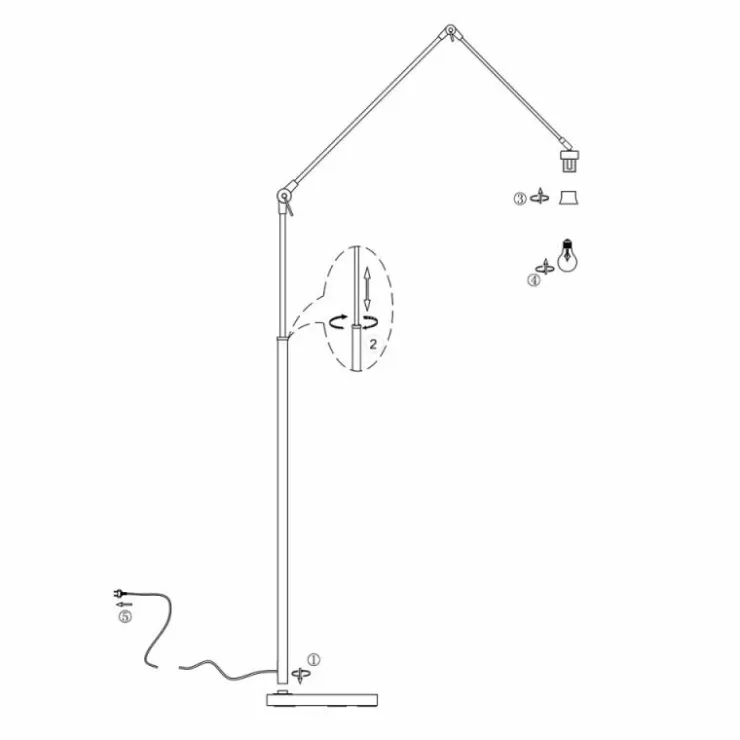 Luminaires Steinhauer Lampadaires Et Lampes Sur Pied|Chic Lampadaire Noir, 1 lumière
