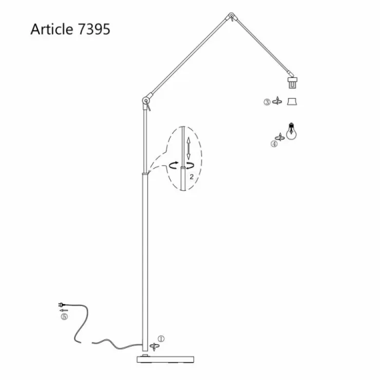 Luminaires Steinhauer Lampadaires Et Lampes Sur Pied|Chic Lampadaire Noir, 1 lumière
