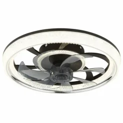 Cirilla Ventilateur de plafond lumineux Luminaires Globo Lighting LED Noir, 1 lumière, Télécommandes