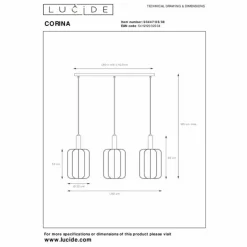 Luminaires Lucide Suspensions|CORINA Suspension Beige, 3 lumières