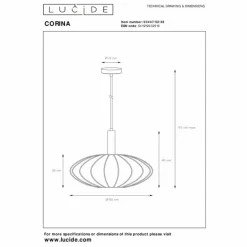 Luminaires Lucide Suspensions|CORINA Suspension Beige, 1 lumière