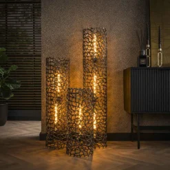hofstein Lampadaires Et Lampes Sur Pied|Cortecega Lampadaire Noir, 2 lumières