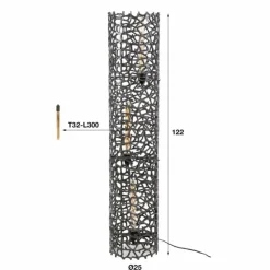 hofstein Lampadaires Et Lampes Sur Pied|Cortecega Lampadaire Noir, 3 lumières