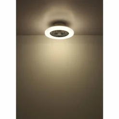 Corusso Ventilateur de plafond lumineux Luminaires Globo Lighting LED Chrome, 1 lumière, Télécommandes
