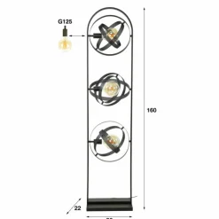hofstein Lampadaires Et Lampes Sur Pied|Cosmos Lampadaire Anthracite, 3 lumières