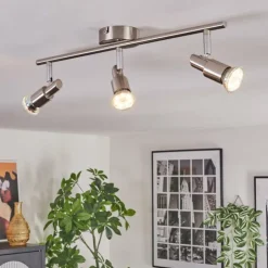 hofstein Spots Et Projecteurs|Crina Plafonnier, Spot de plafond Chrome, Nickel mat, 3 lumières