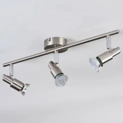 hofstein Spots Et Projecteurs|Crina Plafonnier, Spot de plafond Chrome, Nickel mat, 3 lumières