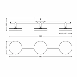 Luminaires Ledvance Éclairage Led|DECOR Applique murale / Plafonnier LED Noir, 3 lumières
