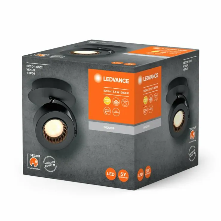 Luminaires Ledvance Éclairage Led|Decor Plafonnier LED Noir, 1 lumière