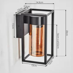 Doninhas Lampe murale d´extérieur Noir, 1 lumière