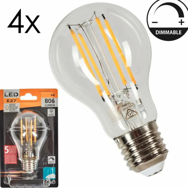 E27 LED 6 Watt blanc chaud dimmable 806 Lumen