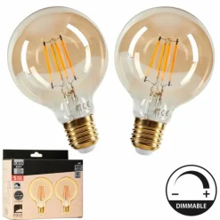 E27 Lot de 2 LED 6 watts 2200 kelvins 650 lumens