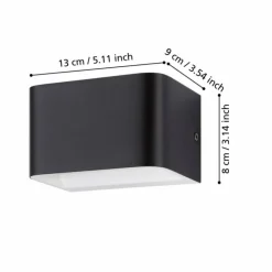 Luminaires Eglo Éclairage Led|Eglo Applique murale LED Noir, Blanc, 1 lumière