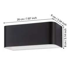 Luminaires Eglo Appliques|Eglo Applique murale LED Noir, Blanc, 1 lumière