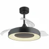 Elina Ventilateur de plafond lumineux Luminaires Globo Lighting LED Gris, 1 lumière, Télécommandes, Changeur de couleurs