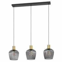 Luminaires Eglo Suspensions|EMPOLI Suspension Laiton, Noir, 3 lumières