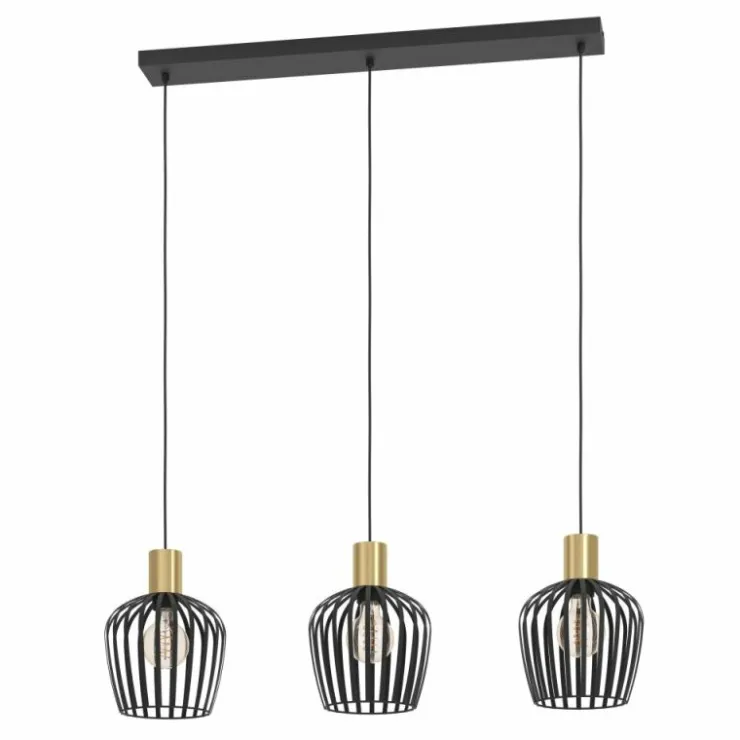Luminaires Eglo Suspensions|EMPOLI Suspension Laiton, Noir, 3 lumières
