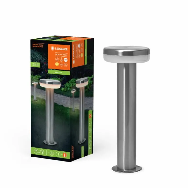 Endura Lampadaire d'extérieur Luminaires Ledvance LED Acier brossé, 1 lumière