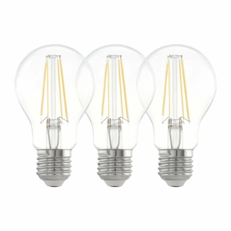 Ensemble de 3 lampes LED LM_LED_E27 clair Ø6cm L: 10,7cm avec 810 lumens