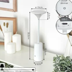 hofstein Éclairage Led|Eryon Lampe de bureau, Lampe à poser LED Blanc, 1 lumière