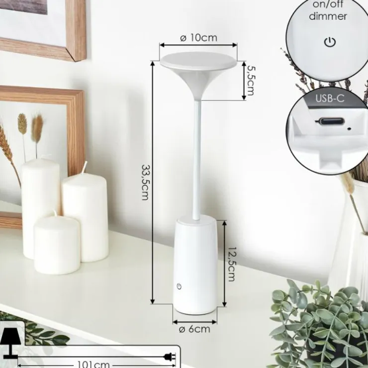 hofstein Éclairage Led|Eryon Lampe de bureau, Lampe à poser LED Blanc, 1 lumière