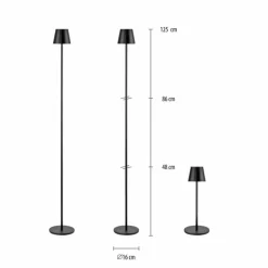 EURIA Lampadaire Luminaires Leuchten Direkt LED Noir, 1 lumière