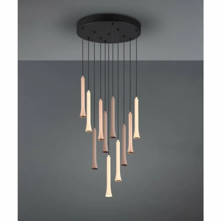 Luminaires Trio Éclairage Led|Fiato Suspension LED Noir, 11 lumières