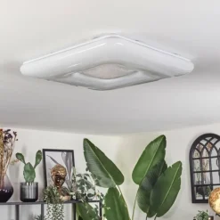 Flavlev Plafonnier LED Argenté, Blanc, 1 lumière, Télécommandes