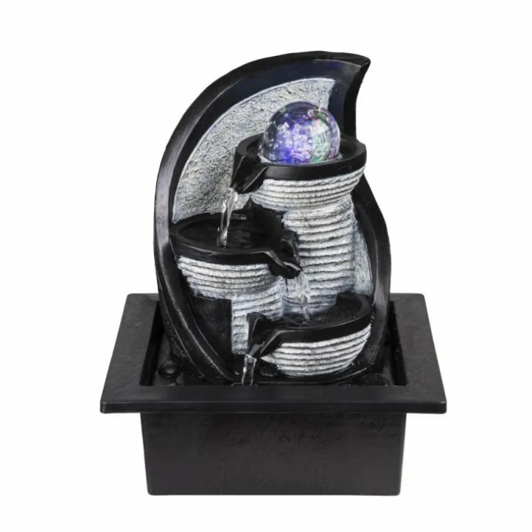 Fontaine Globo ALBERT LED Gris, 4 lumières, Changeur de couleurs
