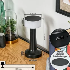 hofstein Éclairage Led|Gallboda Lampe à poser LED Noir, 1 lumière