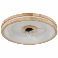 Gatian Ventilateur de plafond lumineux Luminaires Globo Lighting LED Brun foncé, Blanc, 1 lumière, Télécommandes