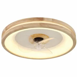 Gatian Ventilateur de plafond lumineux Luminaires Globo Lighting LED Brun foncé, Blanc, 1 lumière, Télécommandes