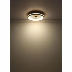 Gatian Ventilateur de plafond lumineux Luminaires Globo Lighting LED Brun foncé, Blanc, 1 lumière, Télécommandes