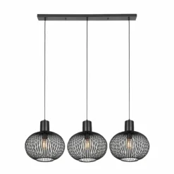 Luminaires Trio Suspensions|GILA Suspension Noir, 3 lumières
