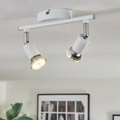 hofstein Spots Et Projecteurs|Gjedso Plafonnier, Spot de plafond LED Chrome, Blanc, 2 lumières