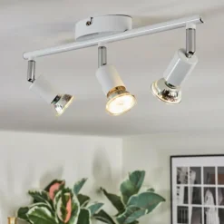 hofstein Spots Et Projecteurs|Gjedso Plafonnier, Spot de plafond LED Chrome, Blanc, 3 lumières