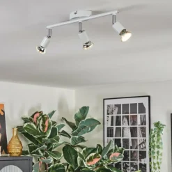 hofstein Spots Et Projecteurs|Gjedso Plafonnier, Spot de plafond LED Chrome, Blanc, 3 lumières