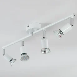 hofstein Spots Et Projecteurs|Gjedso Plafonnier, Spot de plafond LED Chrome, Blanc, 4 lumières