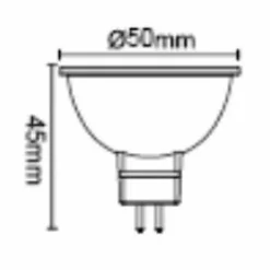 Globo LED GU5,3 2 watt 200 lumen 3000 kelvin
