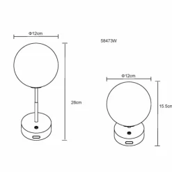 Luminaires Globo Lighting Éclairage Led|Grada Lampe à poser LED Blanc, 1 lumière