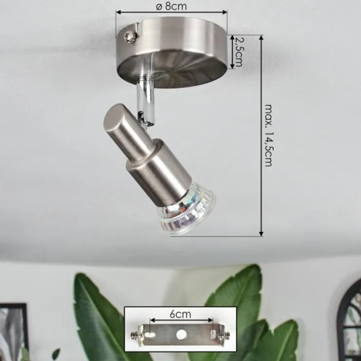 Luminaires Trio Spots Et Projecteurs|Gropptorp Plafonnier, Spot de plafond Nickel mat, 1 lumière