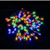 Guirlande Globo SOLAR LED Vert, Noir, 100 lumières, Changeur de couleurs