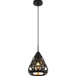 Luminaires Globo Lighting Suspensions|Hassan Suspension Noir, 1 lumière