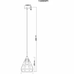 Luminaires Globo Lighting Suspensions|Hassan Suspension Noir, 1 lumière