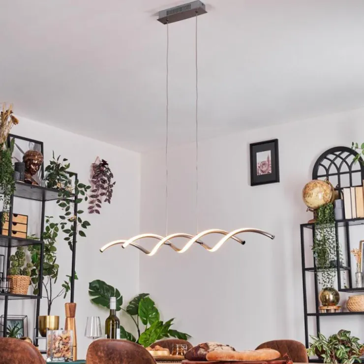 hofstein Éclairage Led|Henrichemont Suspension, Suspension LED Nickel mat, 1 lumière