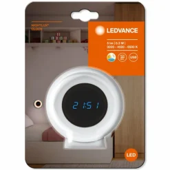 Luminaires Ledvance Lampes À Poser|Horloge de table Ledvance NIGHTLUX CLOCK Blanc, 1 lumière