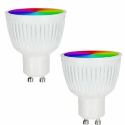iDual GU10 LED RGB 6,5 watt 2200-6500 kelvin 345 lumen Lot de 2 avec télécommande