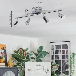 hofstein Spots Et Projecteurs|Ilaro Plafonnier, Spot de plafond Chrome, 4 lumières