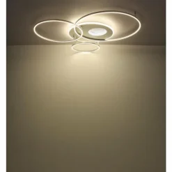 Luminaires Globo Lighting Éclairage Led|Invertina Plafonnier LED Argenté, 1 lumière, Télécommandes